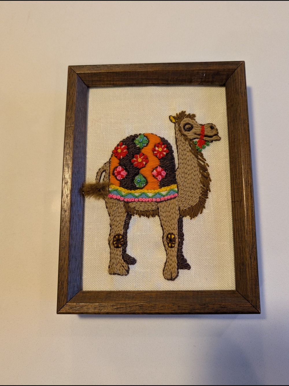 VTG 1970s Sunset Designs Jiffy Stitchery “Omar” Camel Crewel